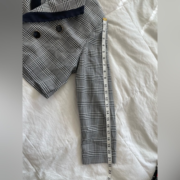 Vintage Positive Influence Cropped houndstooth Blazer Jacket Double Breasted - Picture 11 of 11